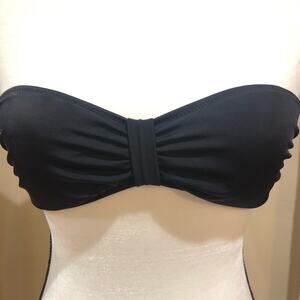 PINK Victoria’s Secret Black Bandeau Bikini Top Size S 28” band